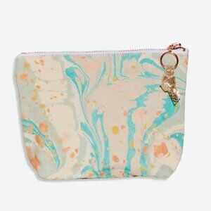 Handmade Astral Marbled Canvas Pouch - Lake - Small